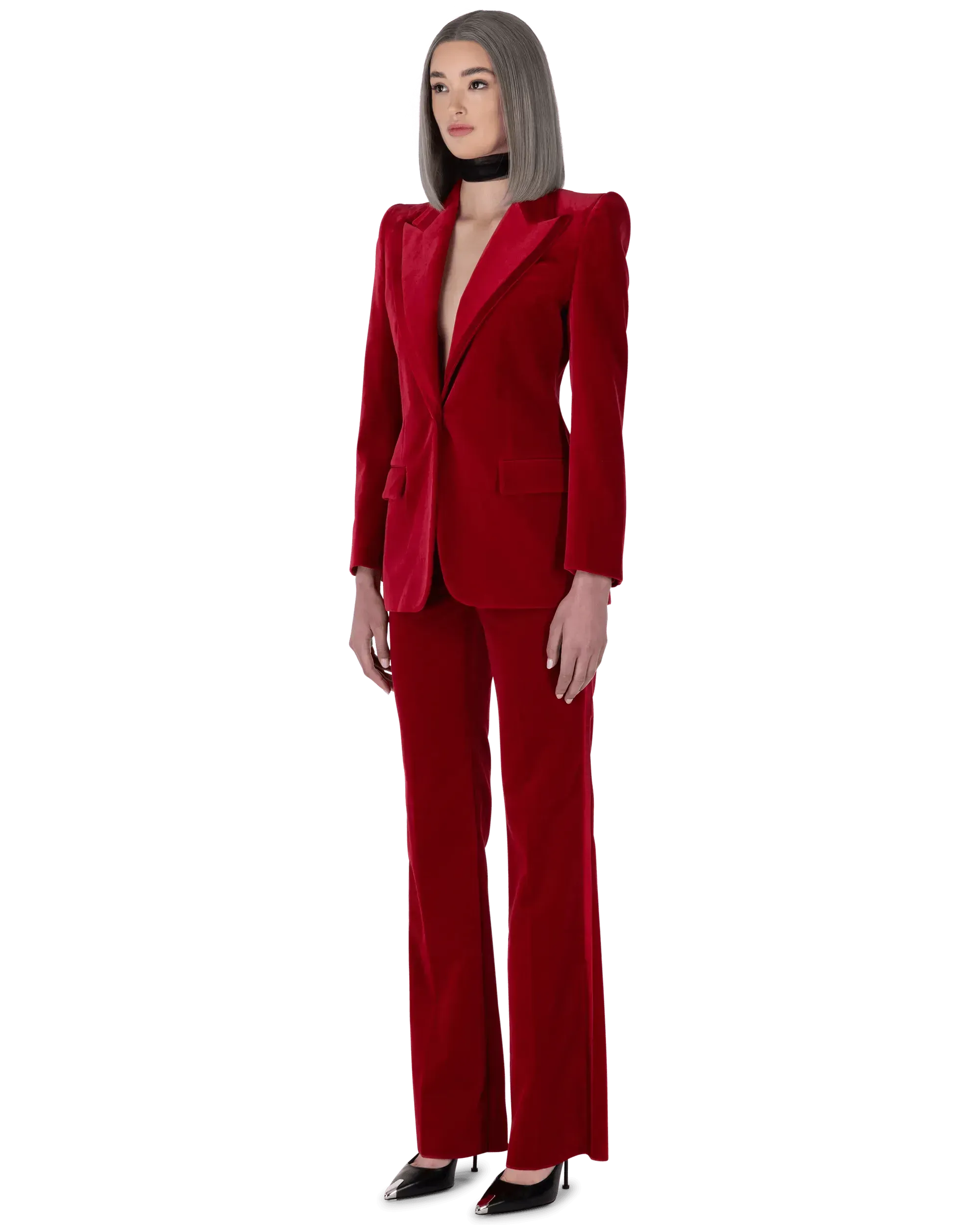 Peak Lapel Velvet Blazer