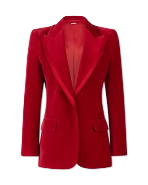 Peak Lapel Velvet Blazer