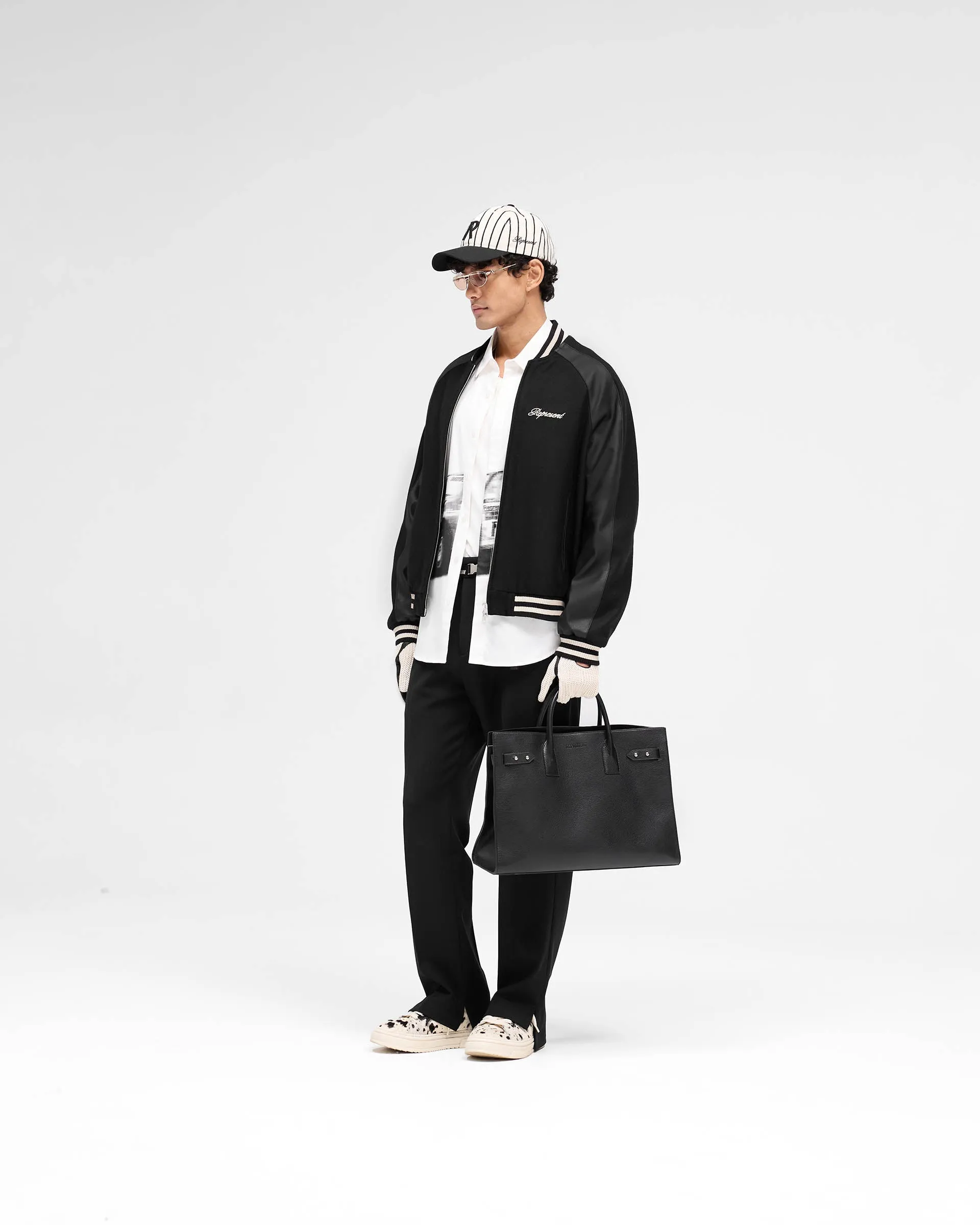 Raglan Varsity Jacket - Black