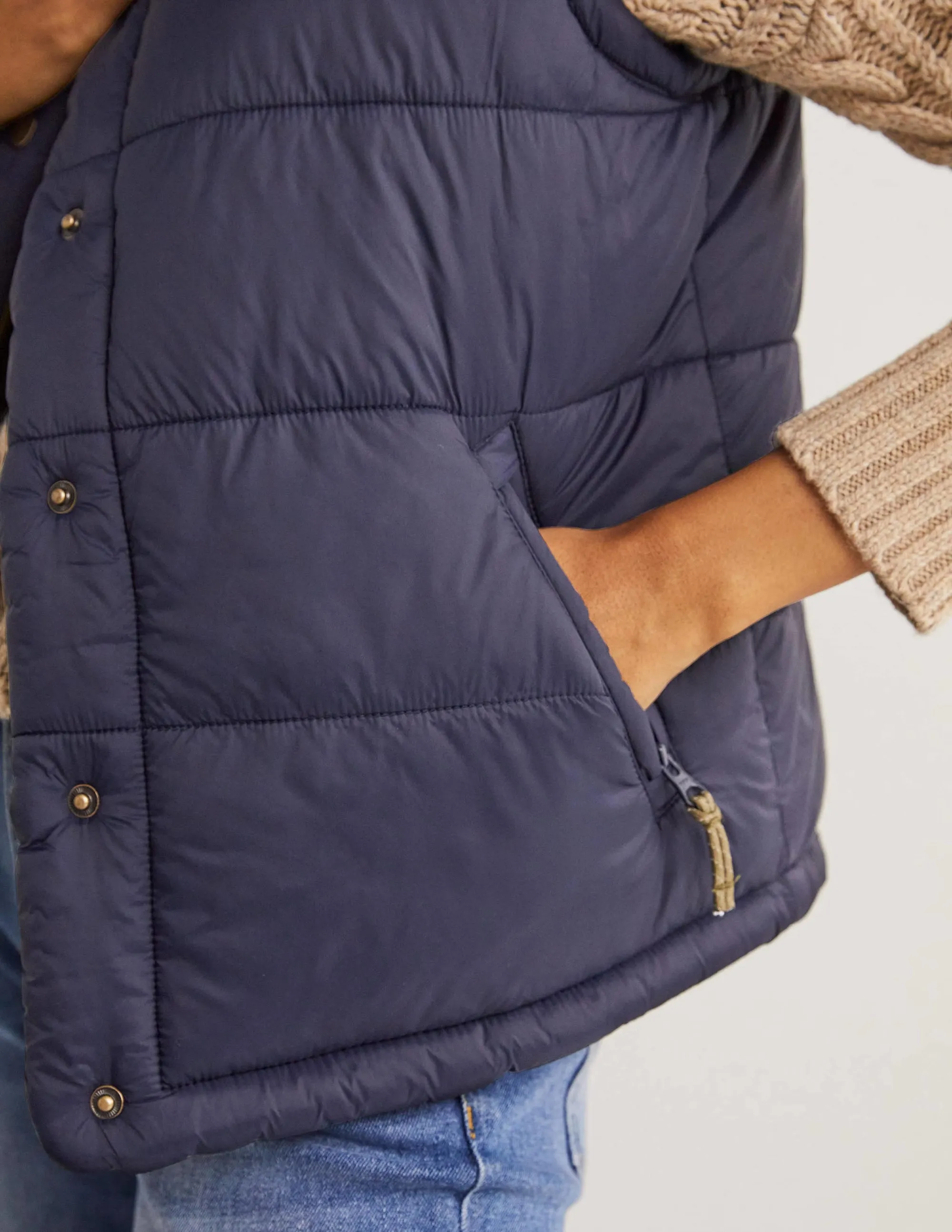 Reversible Gilet-Navy and Basil Green