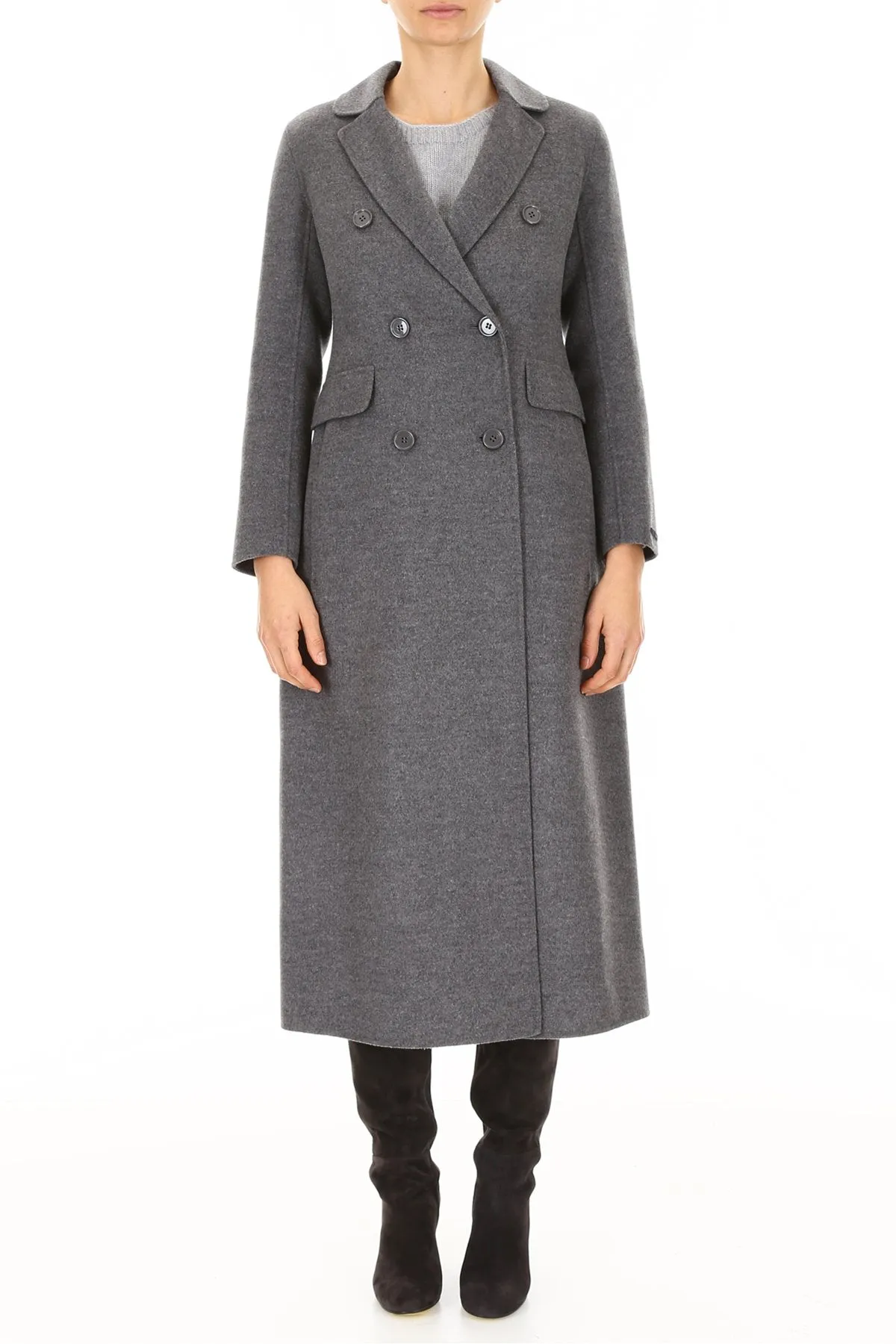 'S Max Mara Wool Buttoned Long Coat