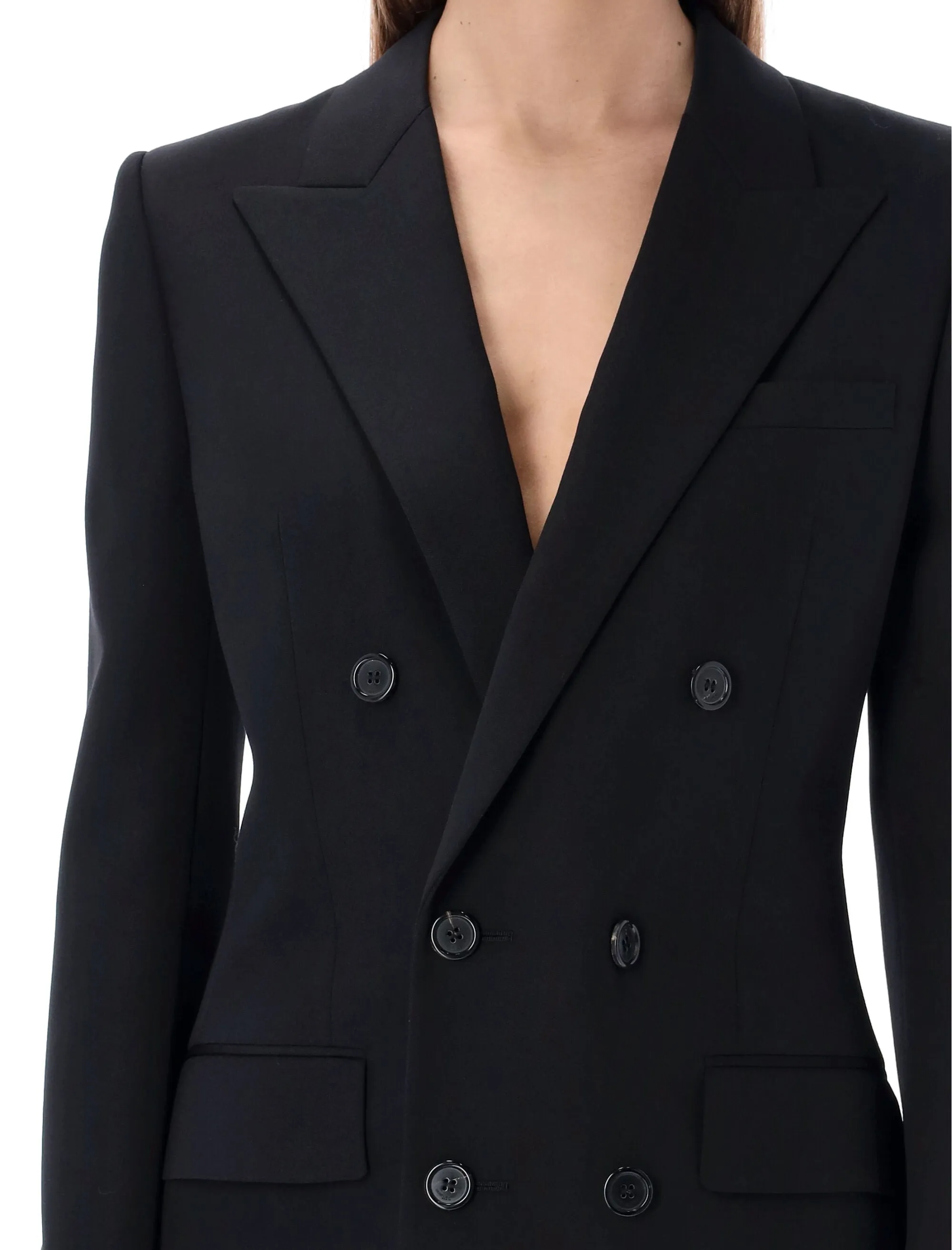 Saint Laurent Double-Breasted Long-Sleeved Jacket
