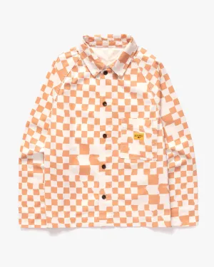 Service Works Drill Printed Front Of House Jacket - Salmon Checker