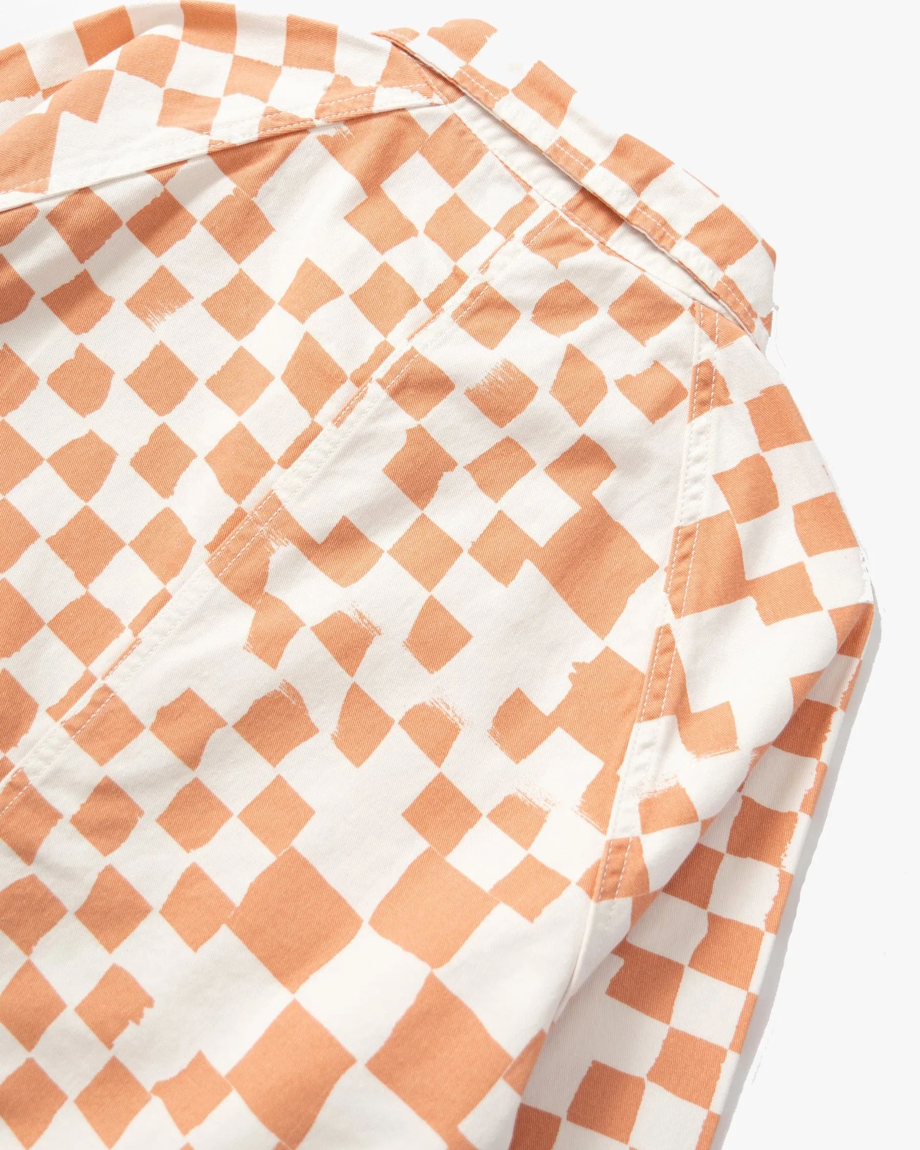 Service Works Drill Printed Front Of House Jacket - Salmon Checker