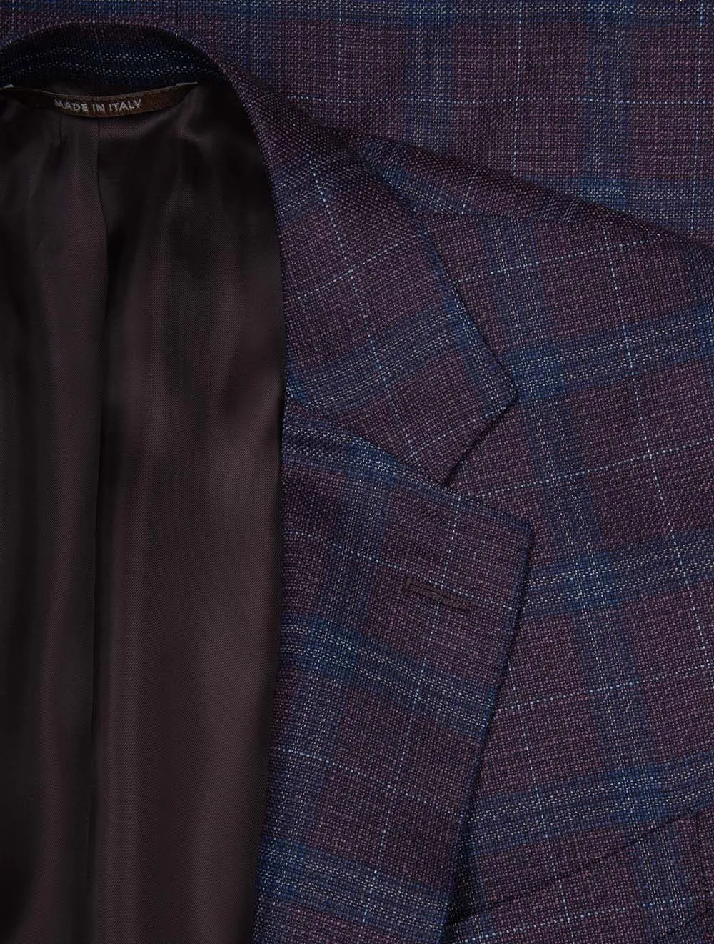 Silk and Cashmere Check Jacket Wine