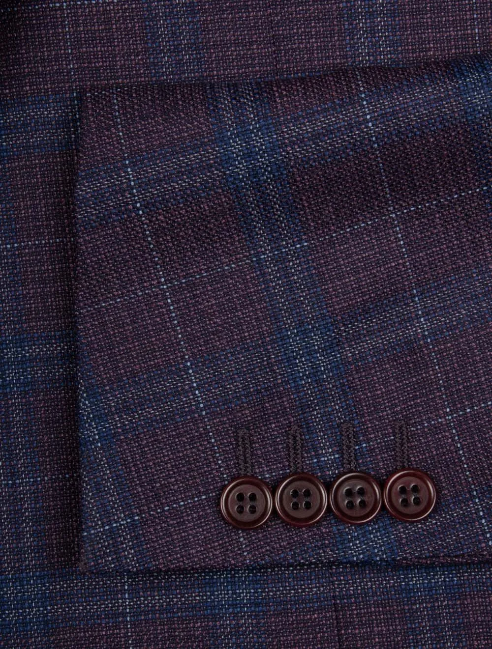 Silk and Cashmere Check Jacket Wine