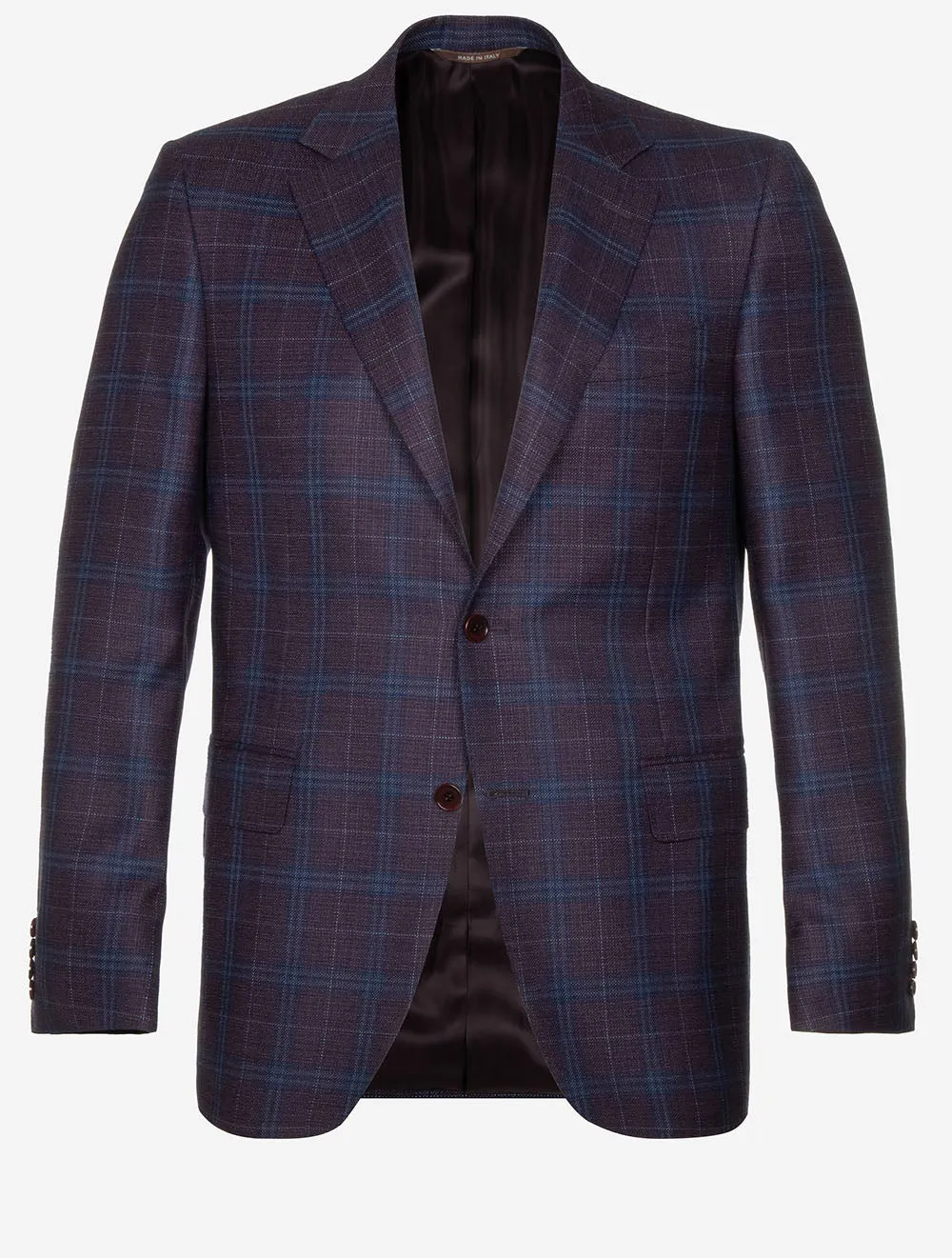 Silk and Cashmere Check Jacket Wine