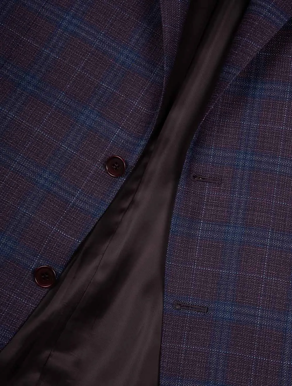 Silk and Cashmere Check Jacket Wine