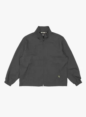 Stand Collar Zip Up Blouson Charcoal Grey