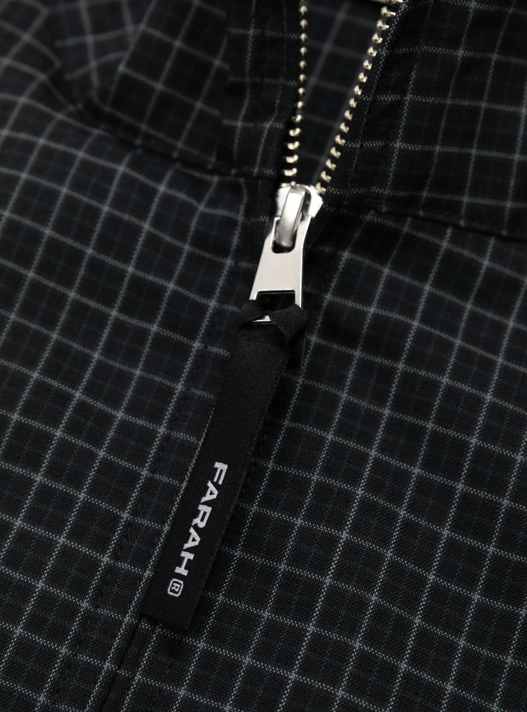 Stand Collar Zip Up Blouson Check