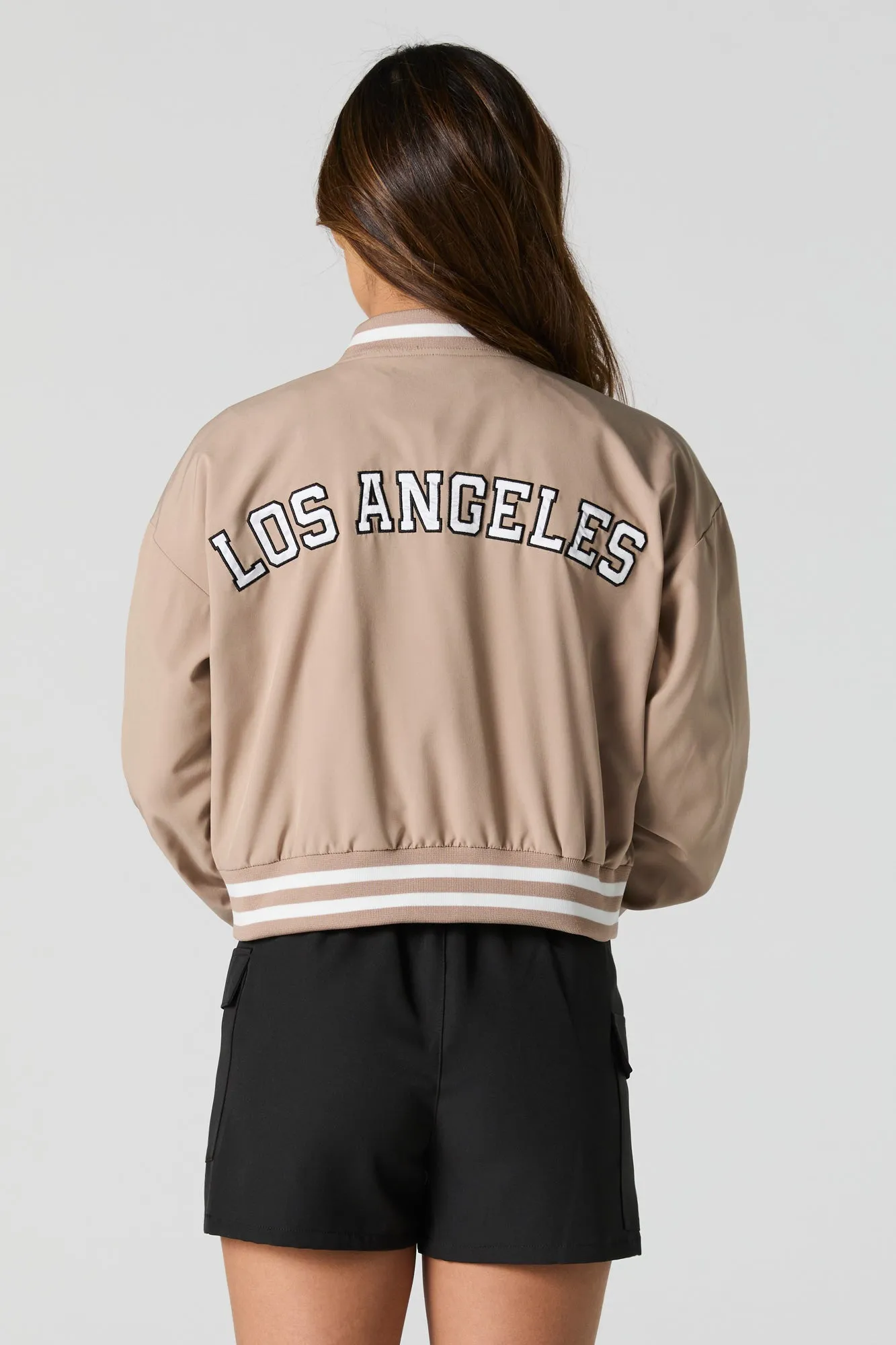 Twill Embroidered Nylon Varsity Jacket