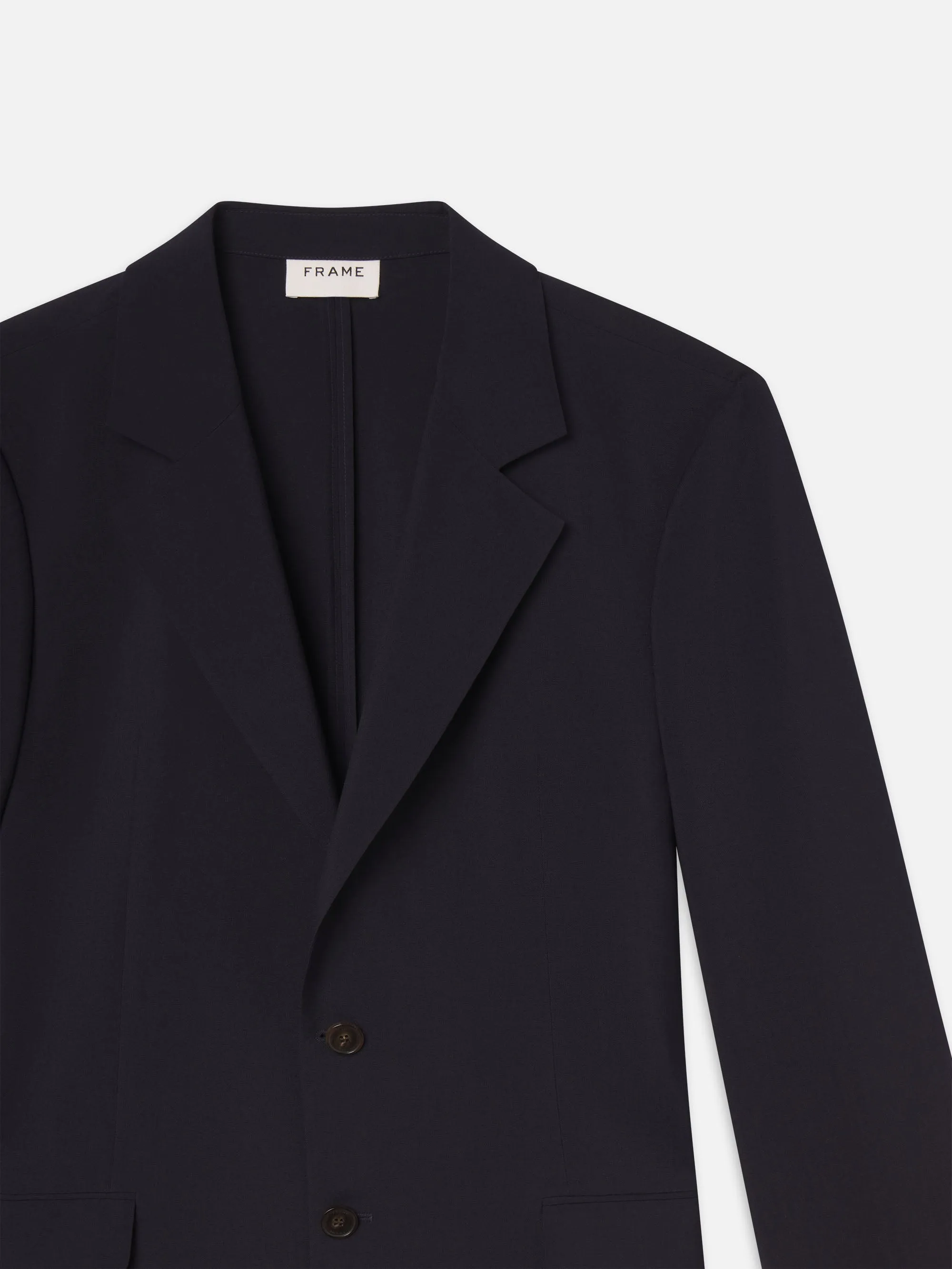 Unlined Wool Blazer -- Dark Navy