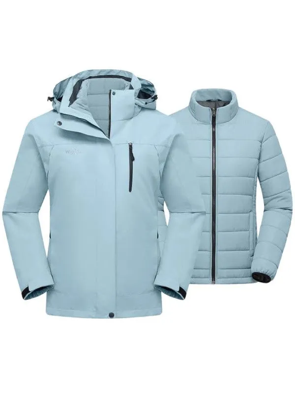 Women's 3-in-1 Ski Jacket Waterproof Snowboard Jacket Winter Coat Alpine I
