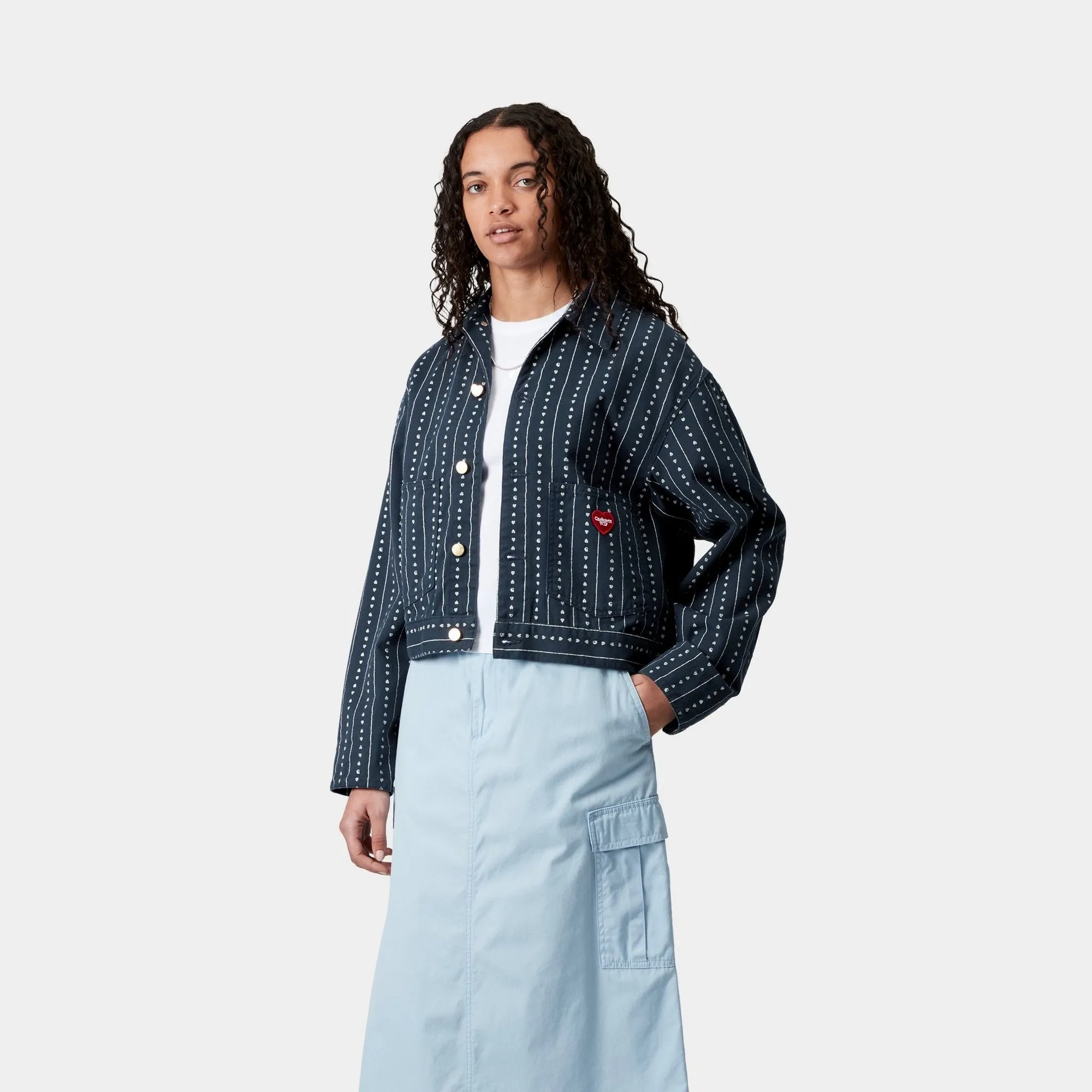 Women’s Drewe Jacket | Ink / Natural Heart C Pinstripe