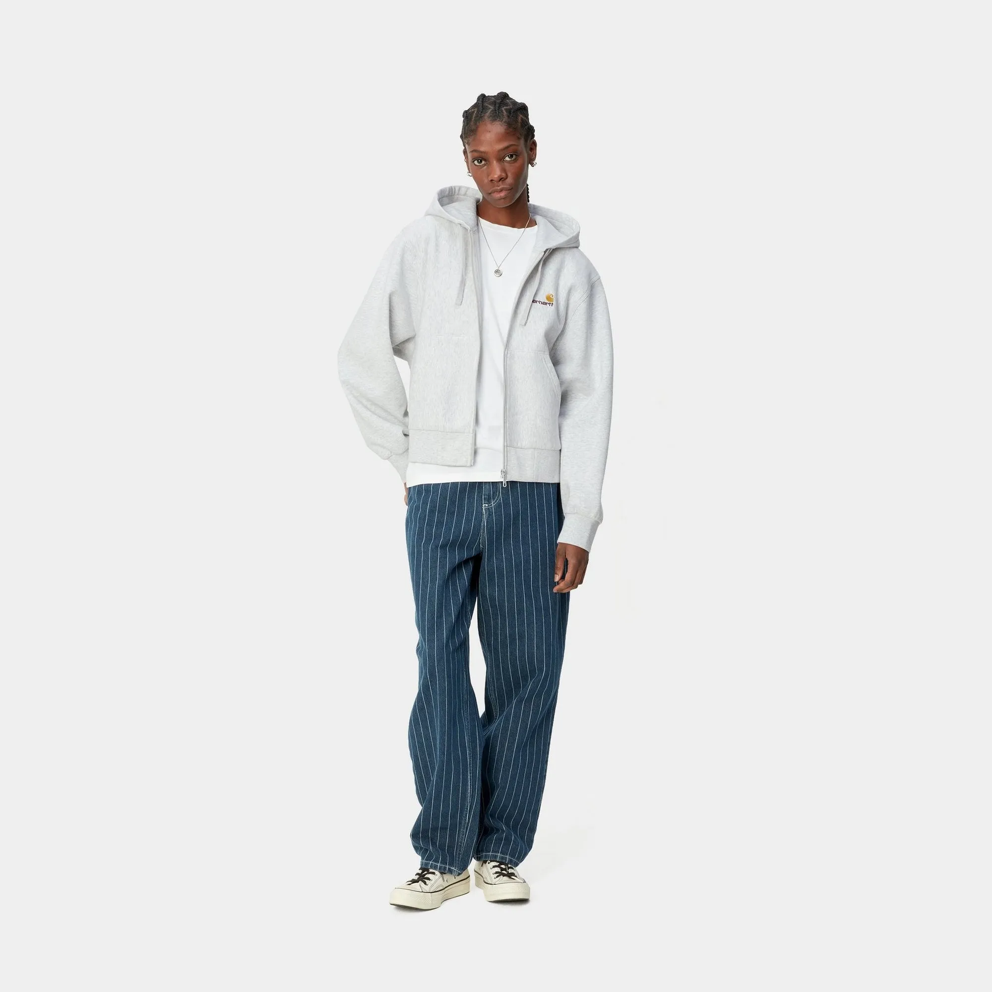 Women’s Hooded American Script Jacket | Ash Heather