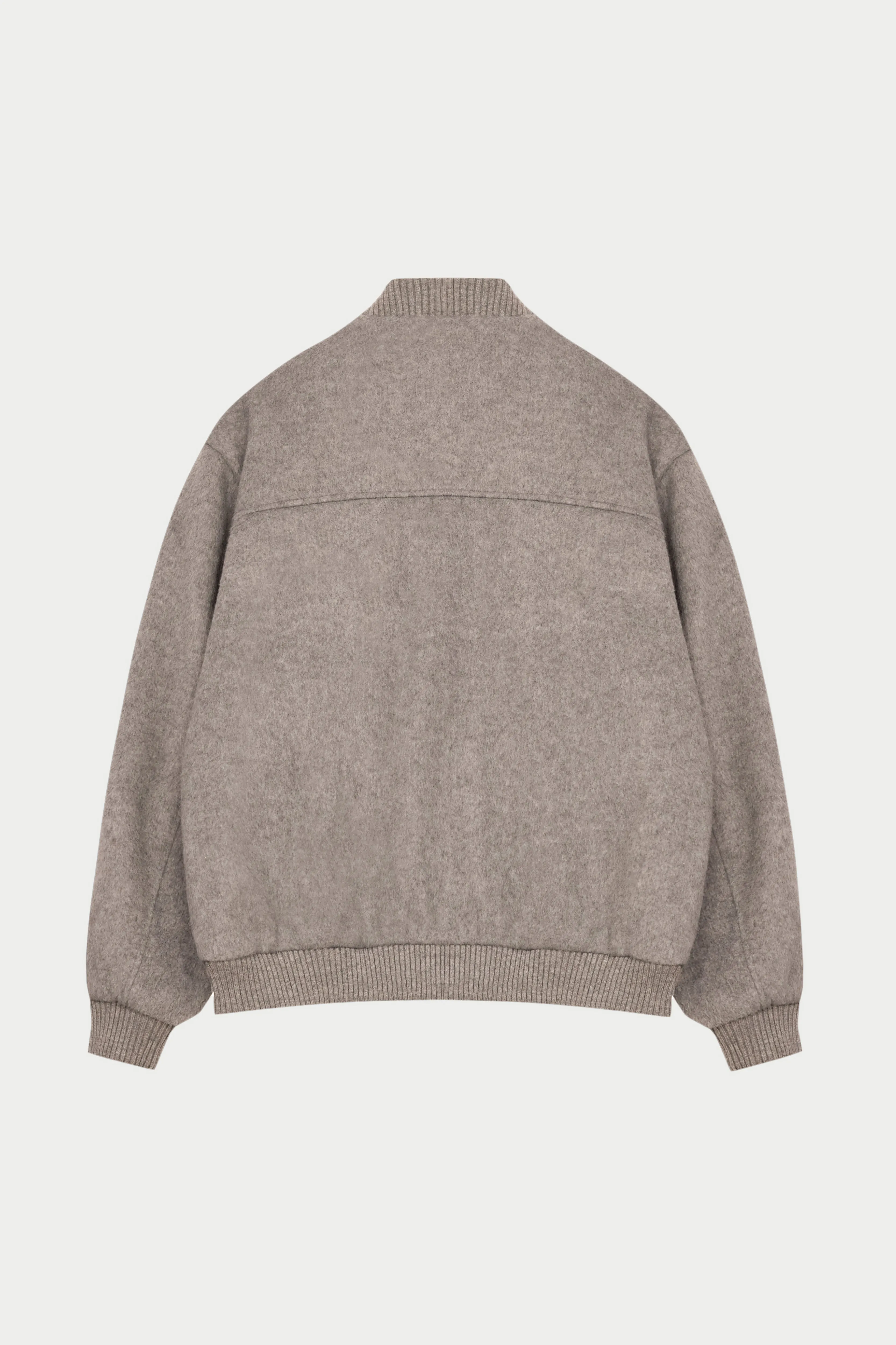 WOOL BLEND BOMBER JACKET - BEIGE
