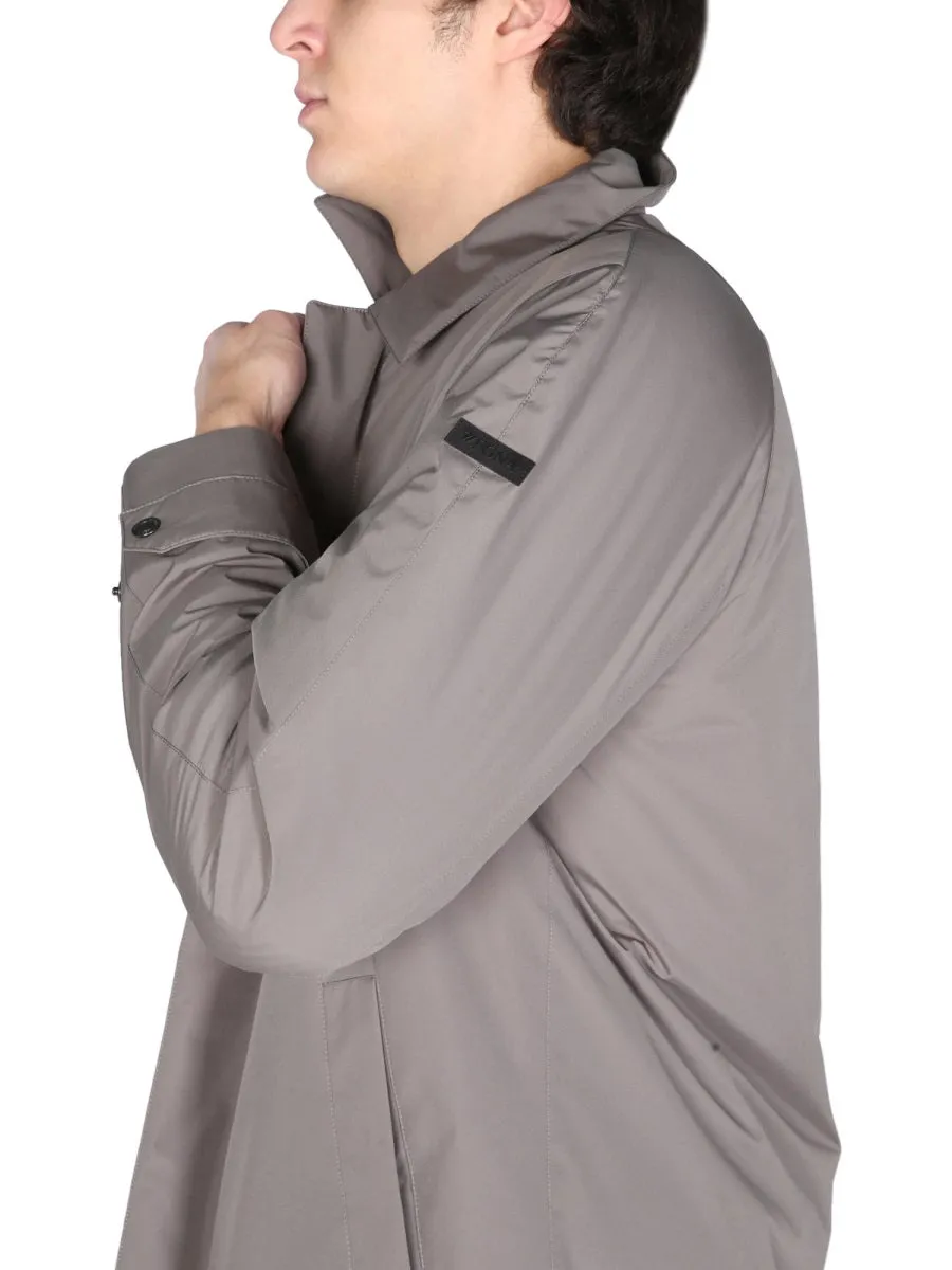 Z Zegna Logo Patch Long-Sleeved Parka